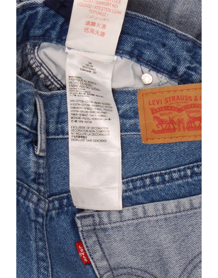 Dżinsy dziewczęce LEVI'S z szerokimi nogawkami 13-14 lat W26 L31 Niebieska bawełna z blokami kolorów