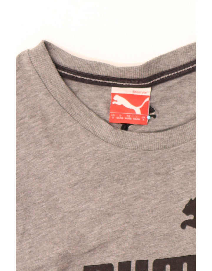 Męska koszulka z grafiką Puma, mała, szara, nakrapiana