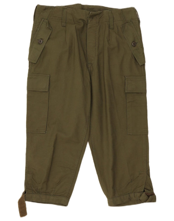 Vintage damskie zwężane spodnie Cargo Capri W34 L21 Khaki