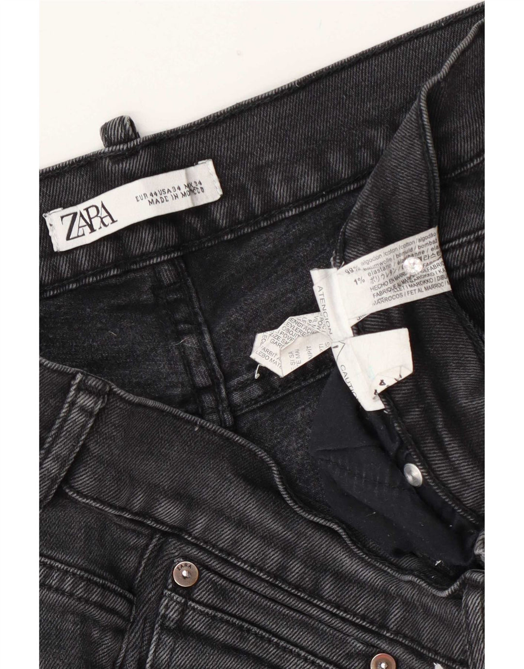 Męskie jeansy slim fit Zara EU 44 Large W34 L30 Szary poliester