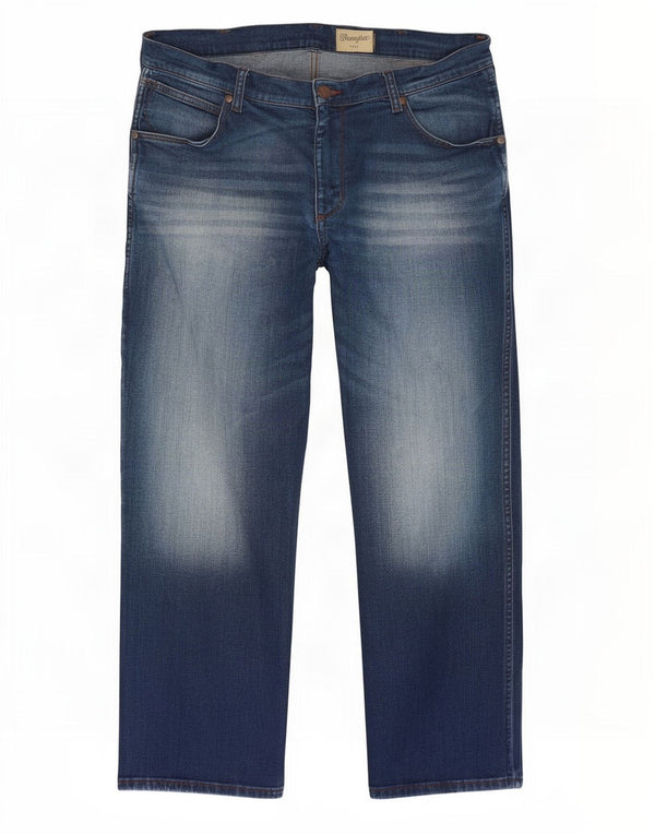 Wrangler Męskie Greensboro Straight Jeans W36 L30 Niebieskie bawełniane