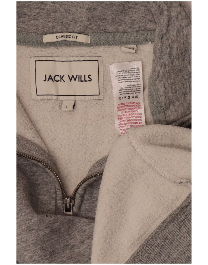 Męska bluza Jack Wills z zamkiem błyskawicznym i klasycznym krojem, duża, szara, nakrapiana