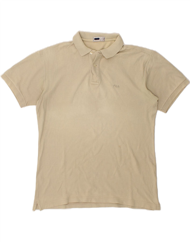 FILA Mens Polo Shirt IT 52 Large Beige Cotton Vintage Fila and Second-Hand Fila from Messina Hembry 