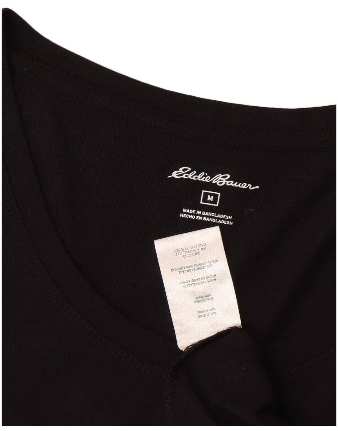Damska koszulka Eddie Bauer Top UK 12, średnia czarna bawełna