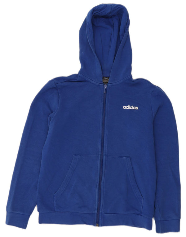 Adidas Chłopięcy Sweter Z Kapturem 11-12 Lat Niebieski Bawełniany