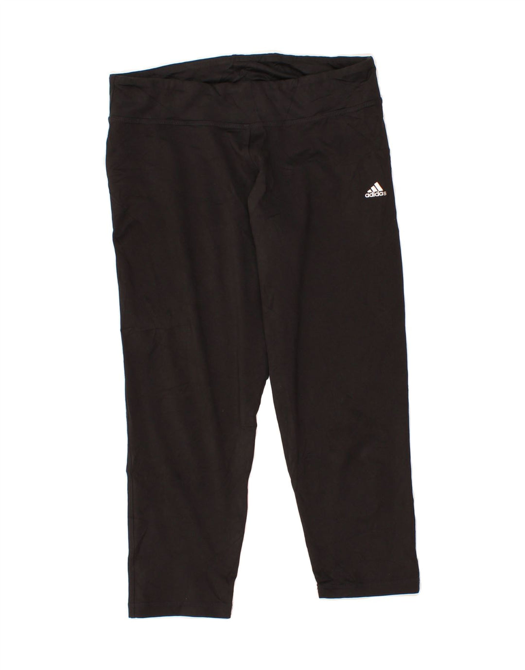 ADIDAS Womens Capri Leggings UK 12/14 Medium  Black Polyester Vintage Adidas and Second-Hand Adidas from Messina Hembry 