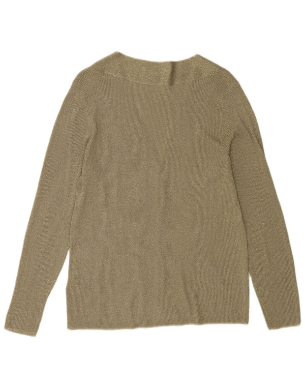 Marks & Spencer Damski sweter rozpinany UK 14, duży, khaki, nakrapiana wiskoza