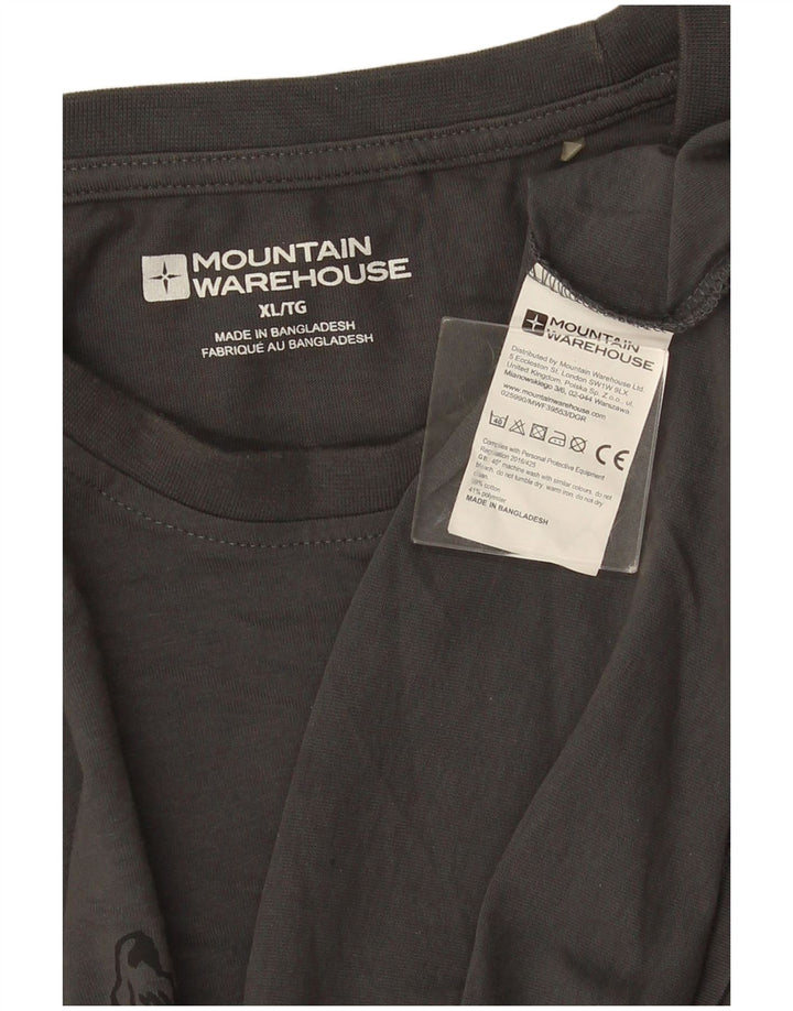 Męska koszulka z grafiką Mountain Warehouse, góra XL, szara, bawełniana