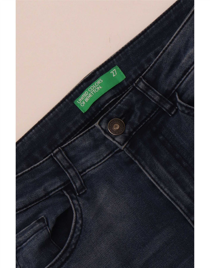 Damskie jeansy obcisłe Benetton W27 L27 niebieskie