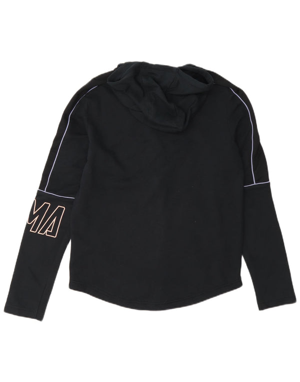 Damski sweter Puma z grafiką i zamkiem błyskawicznym UK 10, mały, granatowy, bawełniany
