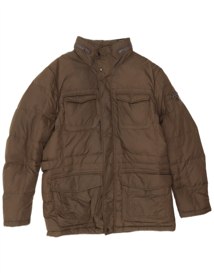Męska ocieplana kurtka z kapturem Geox UK 42 XL Khaki, poliamid