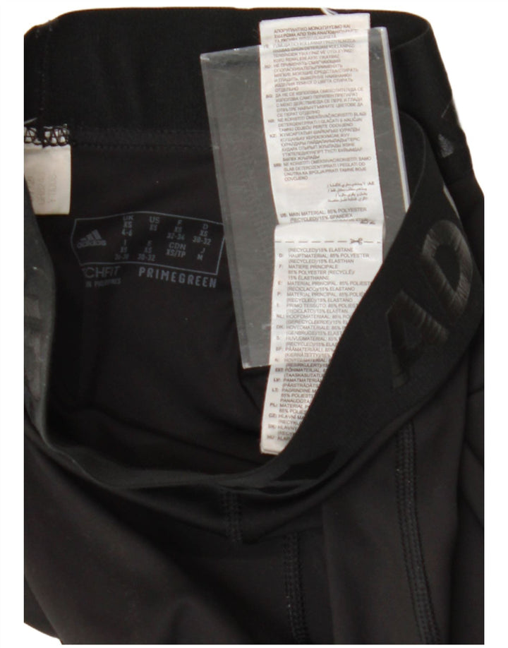 ADIDAS Womens Graphic Leggings UK 4/6 XS Black Polyester