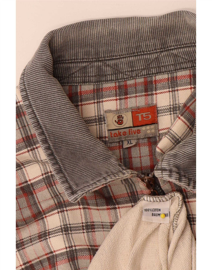 Męska koszulka polo z długim rękawem Take Five XL w wielokolorową kratkę, bawełniana