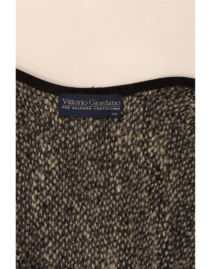 Vintage damski sweter poncho UK 22 3XL szary