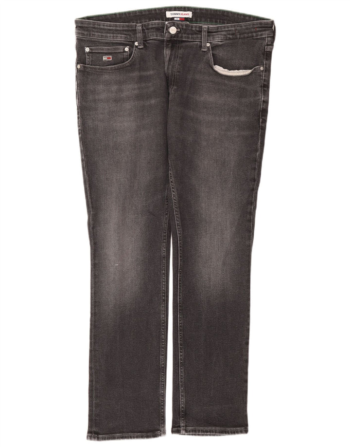 Męskie jeansy slim fit Tommy Hilfiger W38 L32 Szara bawełna