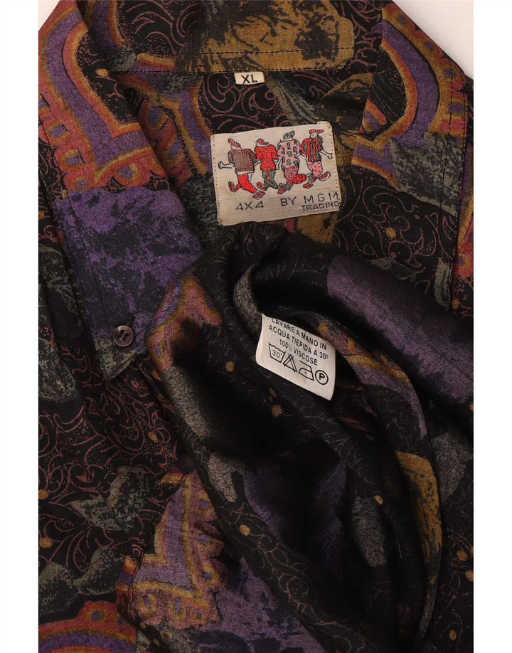 Koszula męska Vintage XL, wielobarwna wiskoza Paisley