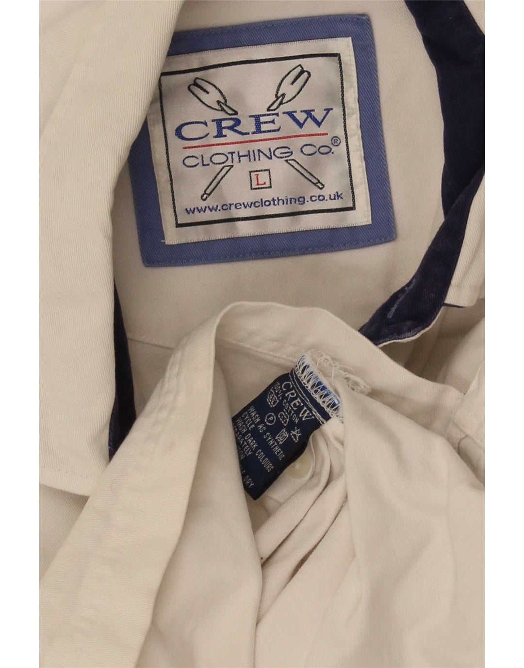 Crew Clothing Męska koszula pulowerowa, duża, bawełniana w białe paski