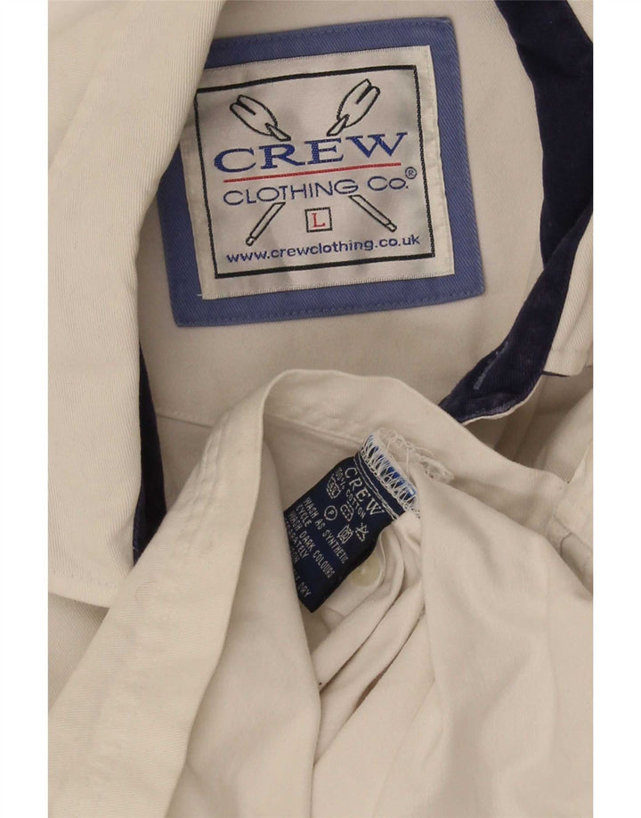 Crew Clothing Męska koszula pulowerowa, duża, bawełniana w białe paski