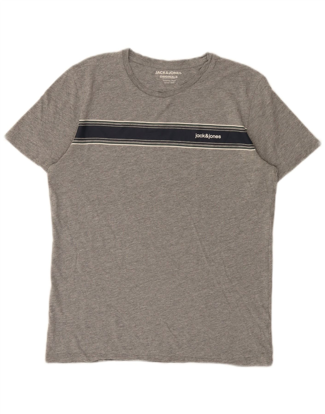 T-shirt męski Jack & Jones, mały, szary, blok kolorów