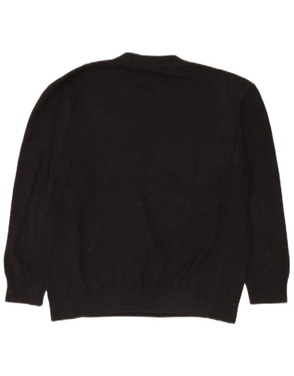 Męski sweter z okrągłym dekoltem Zara, średniej wielkości, czarny, bawełniany