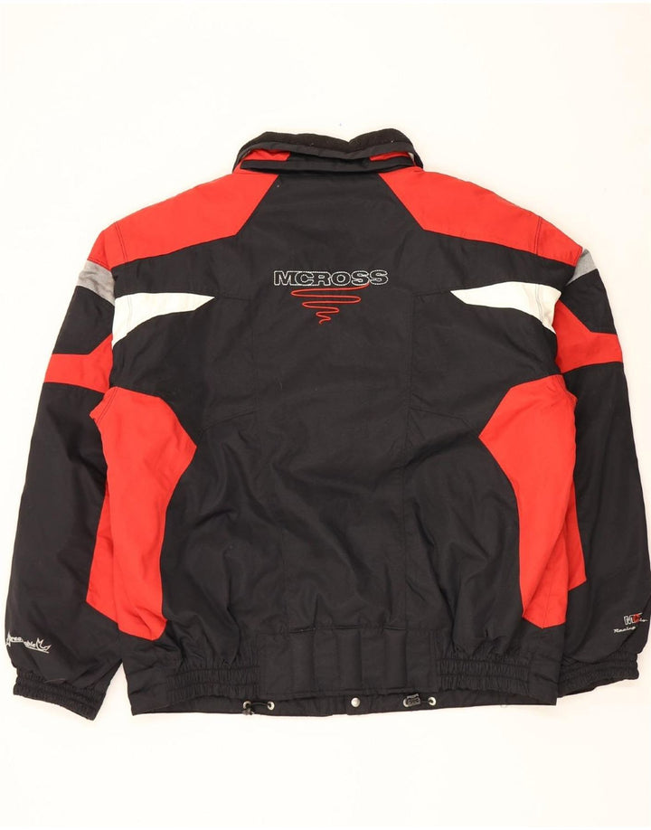 MCROSS Mens Graphic Padded Jacket IT 54 2XL Black Colourblock Polyamide Vintage MCROSS and Second-Hand MCROSS from Messina Hembry 