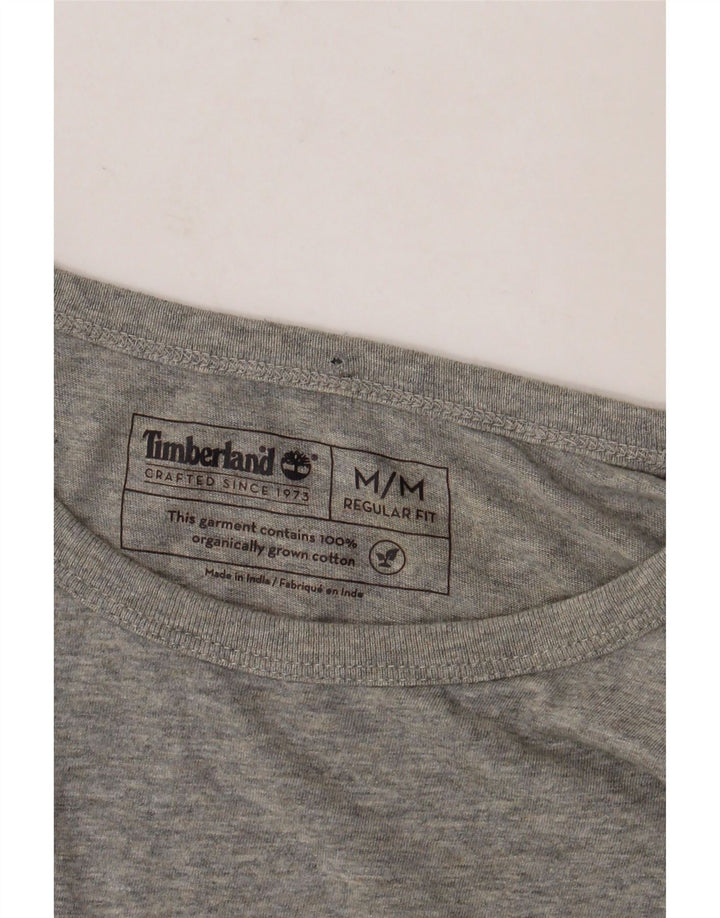 Męska koszulka TIMBERLAND z grafiką o regularnym kroju, średnia szara bawełniana nakrapiana