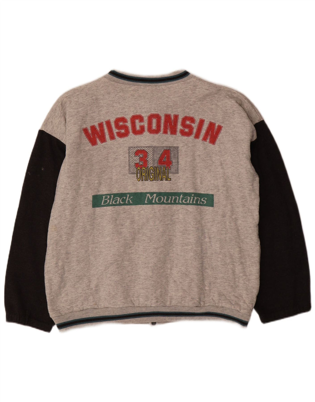 Męska kurtka VINTAGE Graphic Varsity UK 38 w kolorze średniej szarości