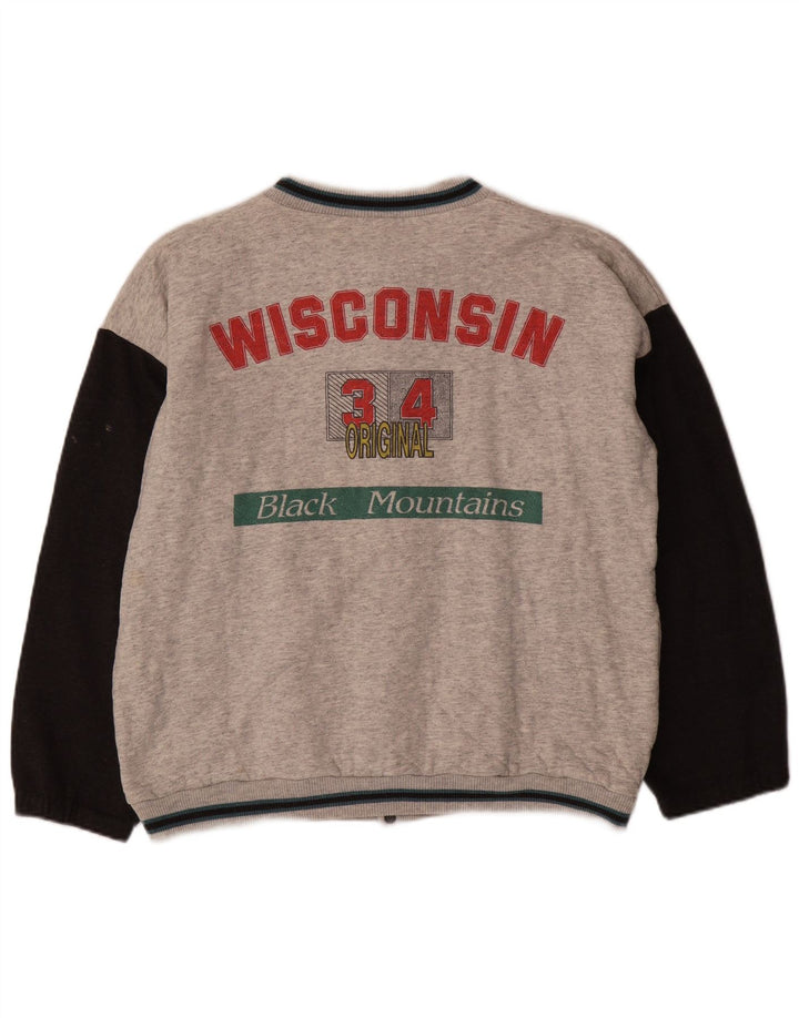 Męska kurtka VINTAGE Graphic Varsity UK 38 w kolorze średniej szarości
