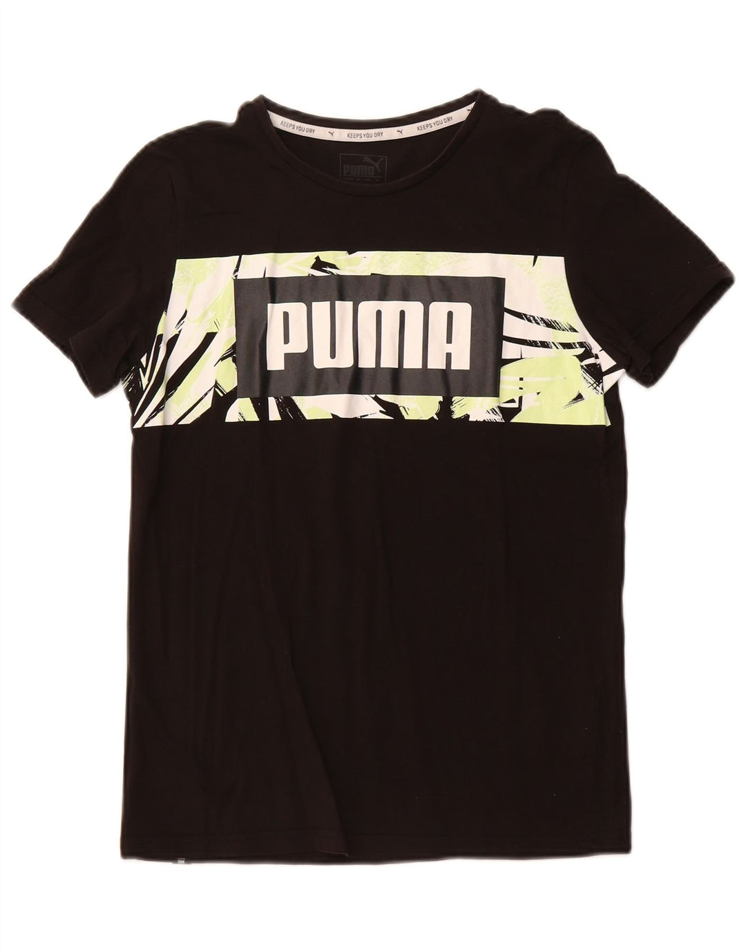 Chłopięcy T-shirt z grafiką PUMA, 13-14 lat, czarna bawełna