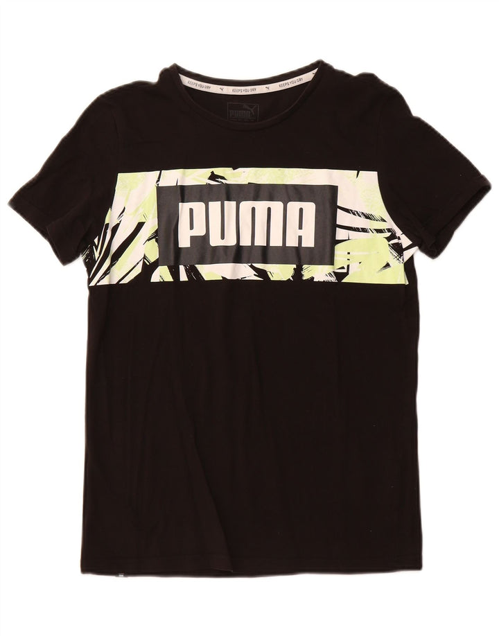 Chłopięcy T-shirt z grafiką PUMA, 13-14 lat, czarna bawełna