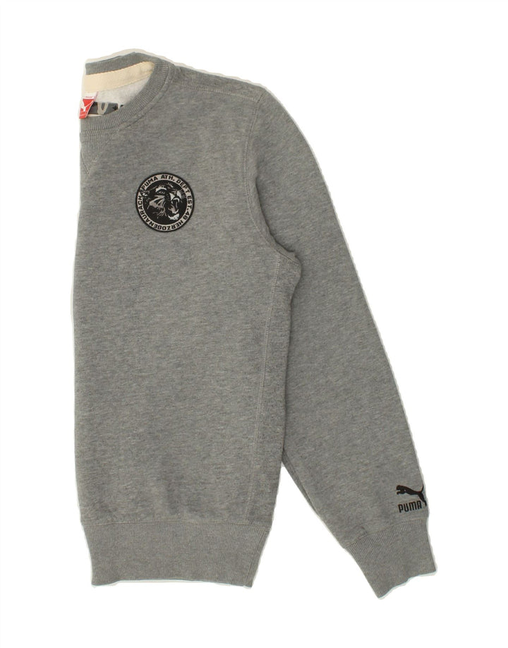 PUMA Mens Graphic Sweatshirt Jumper Medium Grey Vintage Puma and Second-Hand Puma from Messina Hembry 