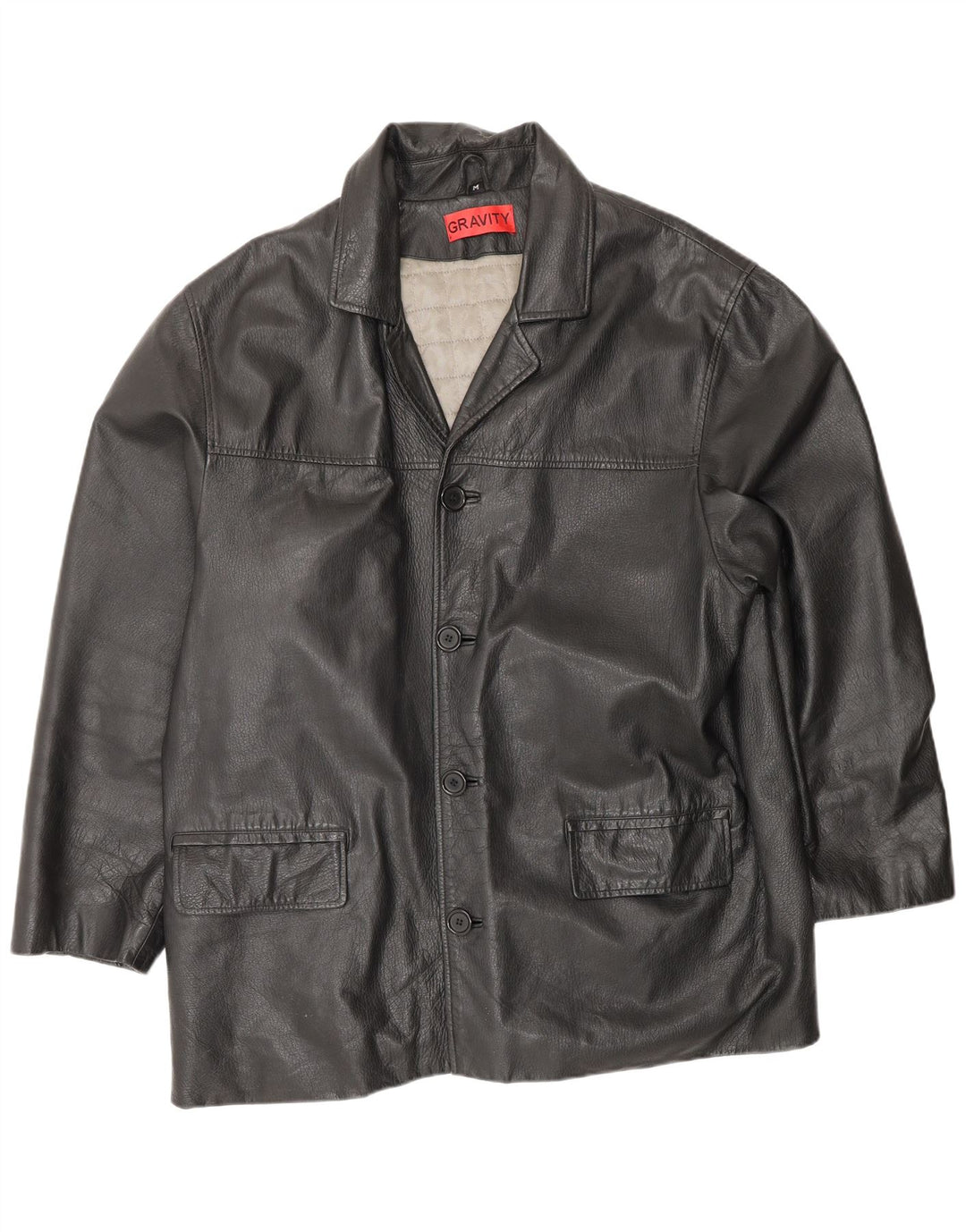 Vintage męska kurtka skórzana UK 38 średniej czarnej skóry