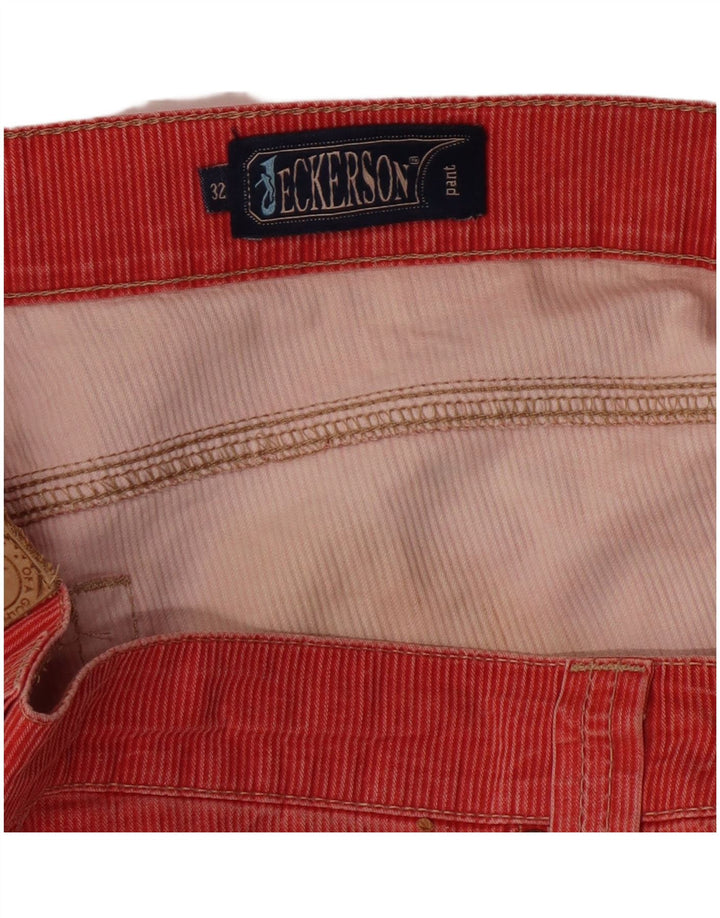 Proste sztruksowe spodnie JECKERSON W32 L33 czerwone