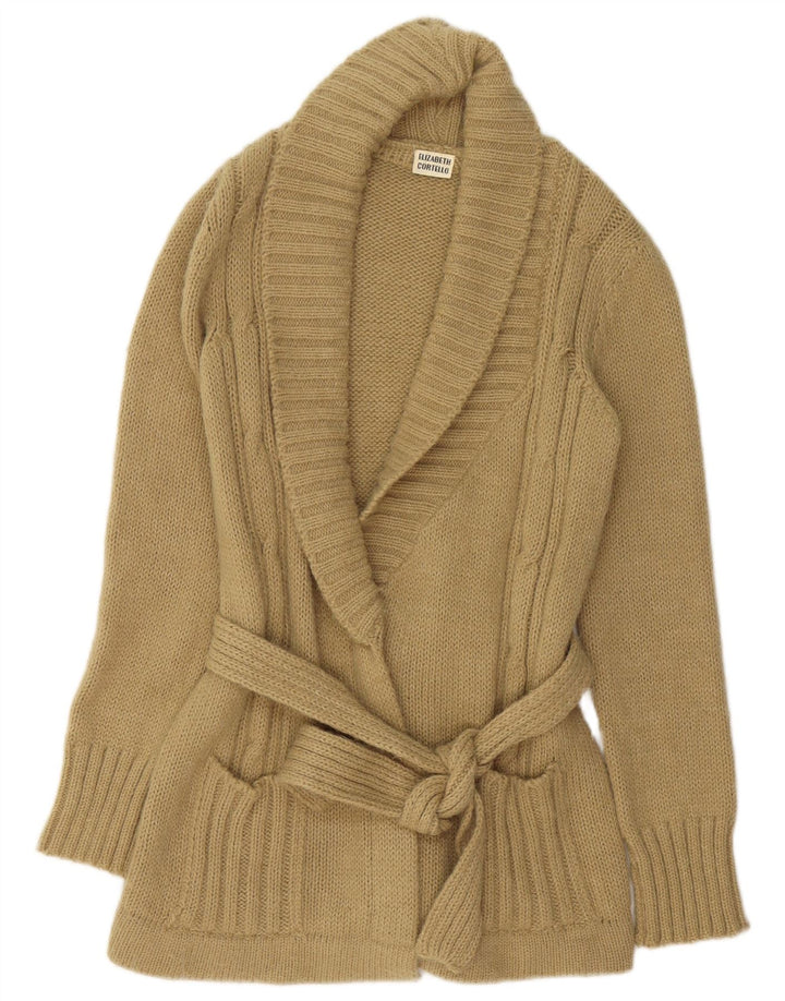 Sweter damski o przedłużonym fasonie VINTAGE UK 14, średni beż