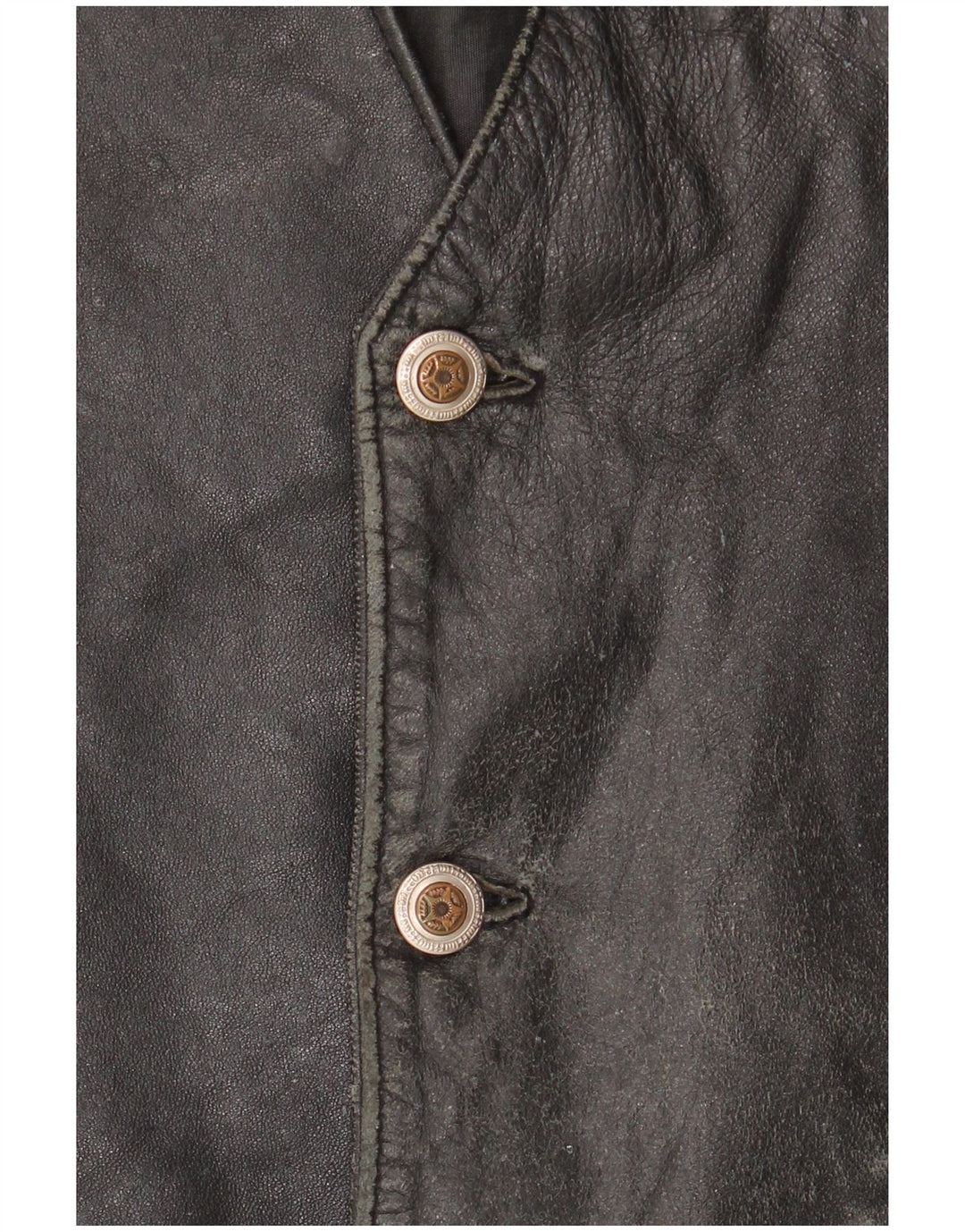 VINTAGE Męska kamizelka skórzana IT 52 duża czarna skóra