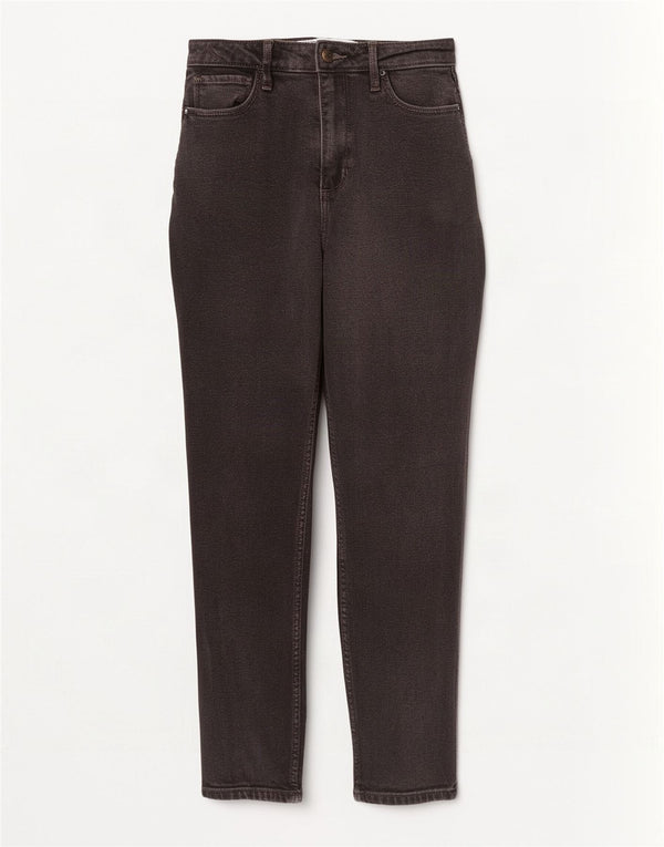 Hollister Womens Mom High Rise Curvy Straight Jeans US 00 2XS W23 L27 Grey