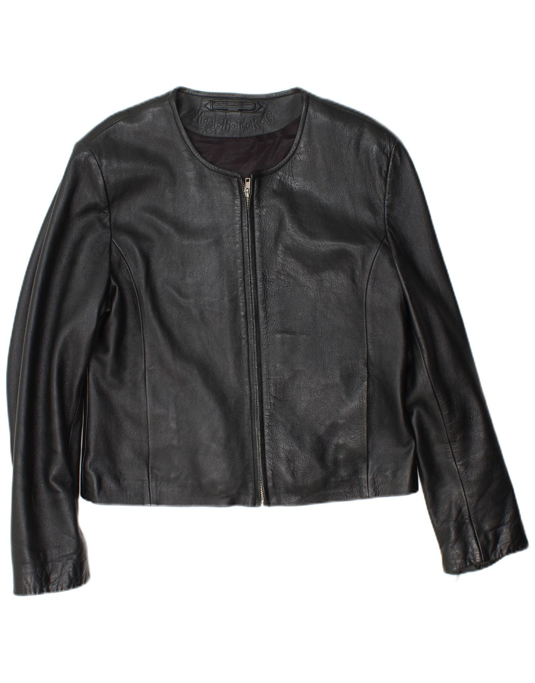 Damska kurtka skórzana RABERG Crop EU 42, duża czarna skóra