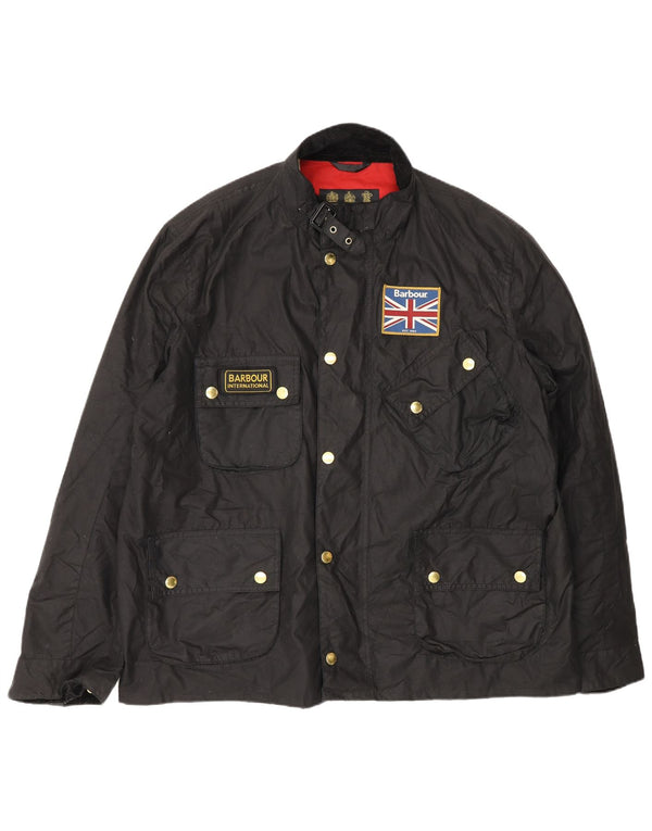 Męska kurtka Barbour z woskowanej bawełny UK 44 2XL Czarna bawełna