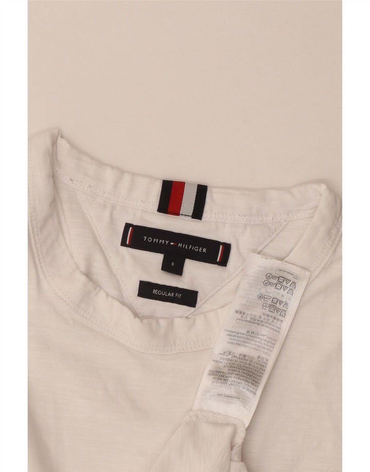 T-shirt męski Tommy Hilfiger o regularnym kroju, mały, biały, bawełniany