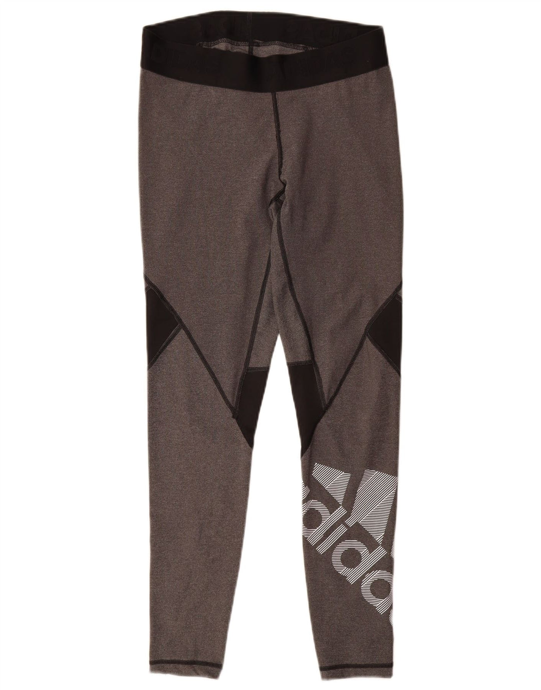 Damskie legginsy Adidas Graphic UK 12/14 Średni szary, kolorowy poliester