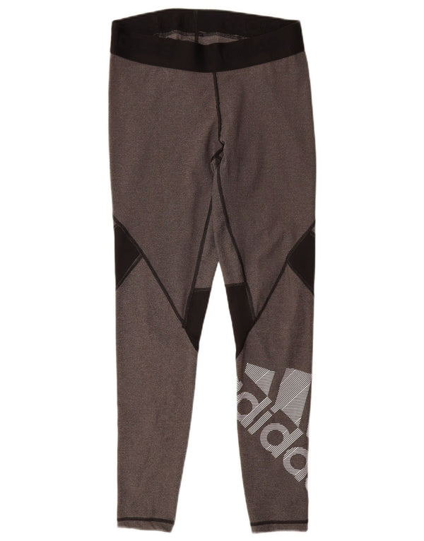 Damskie legginsy Adidas Graphic UK 12/14 Średni szary, kolorowy poliester