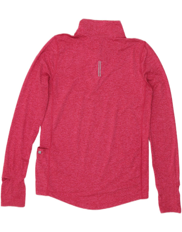 Damska koszulka Nike Dri Fit z zamkiem błyskawicznym i długim rękawem, UK 6 XS, różowy poliester
