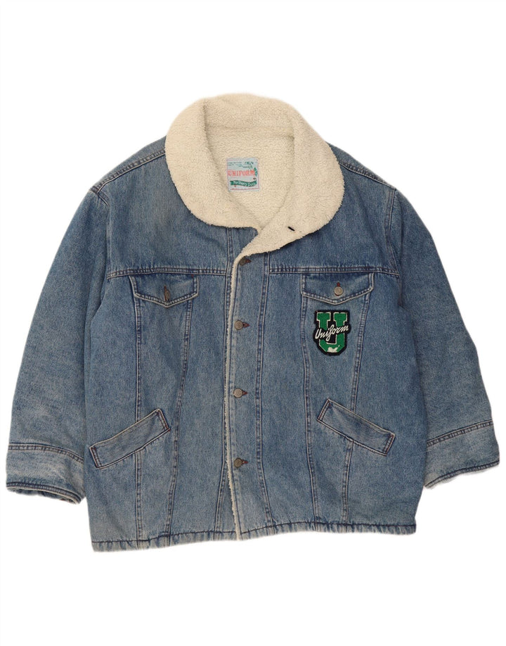 MĘSKA MĘSKA Dżinsowa kurtka Sherpa UNIFORM UK 42 XL Niebieska