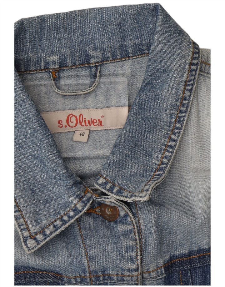S.OLIVER Womens Denim Coat EU 40 Medium Blue Cotton