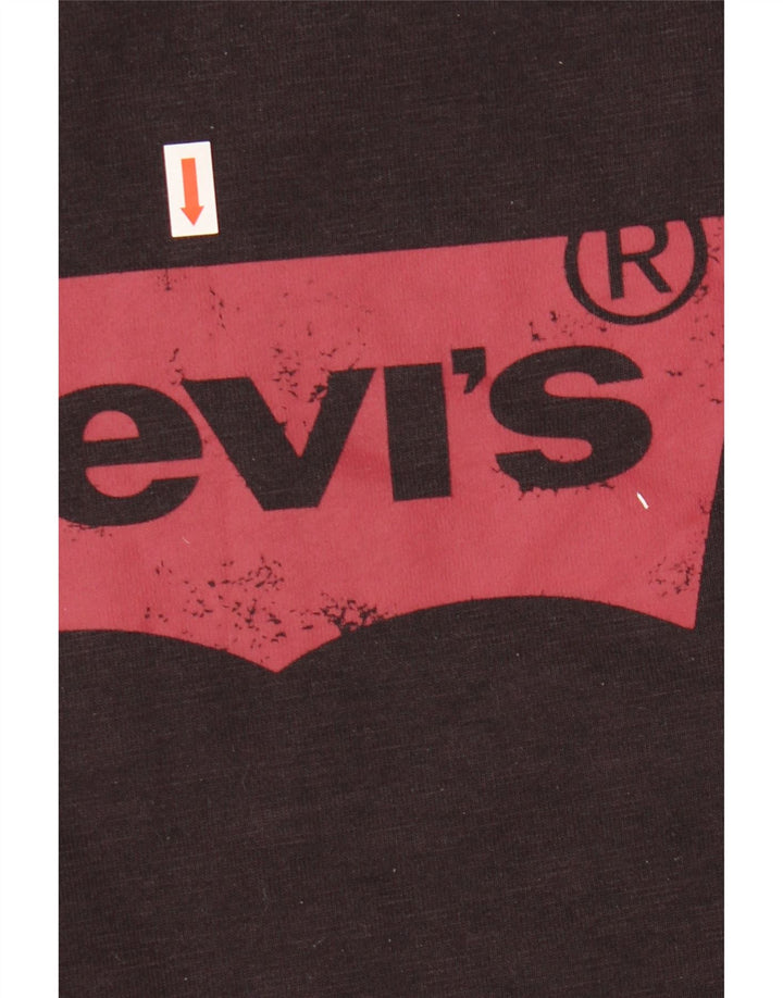 Męska bluza z grafiką Levi's, średnia czarna, bawełniana