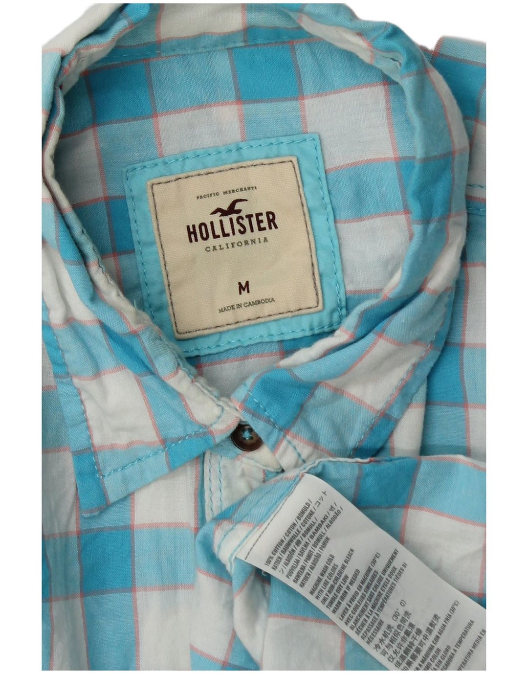 Koszula damska Hollister UK 12, średnia niebieska bawełna w kratkę