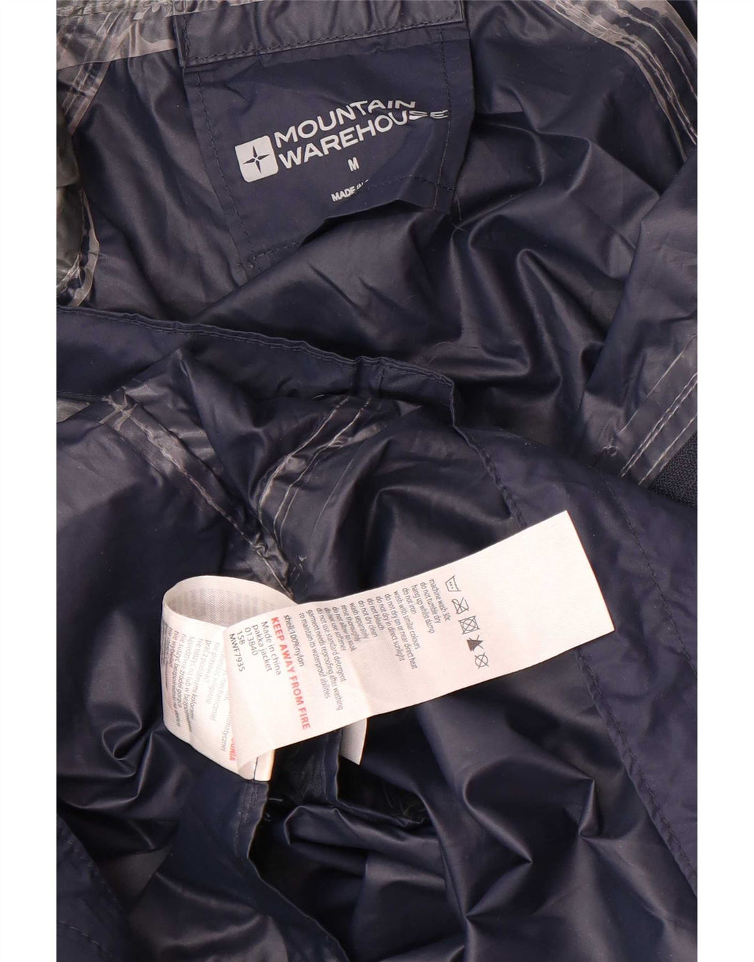 Męska kurtka przeciwdeszczowa z kapturem Mountain Warehouse UK 38, średni granatowy nylon