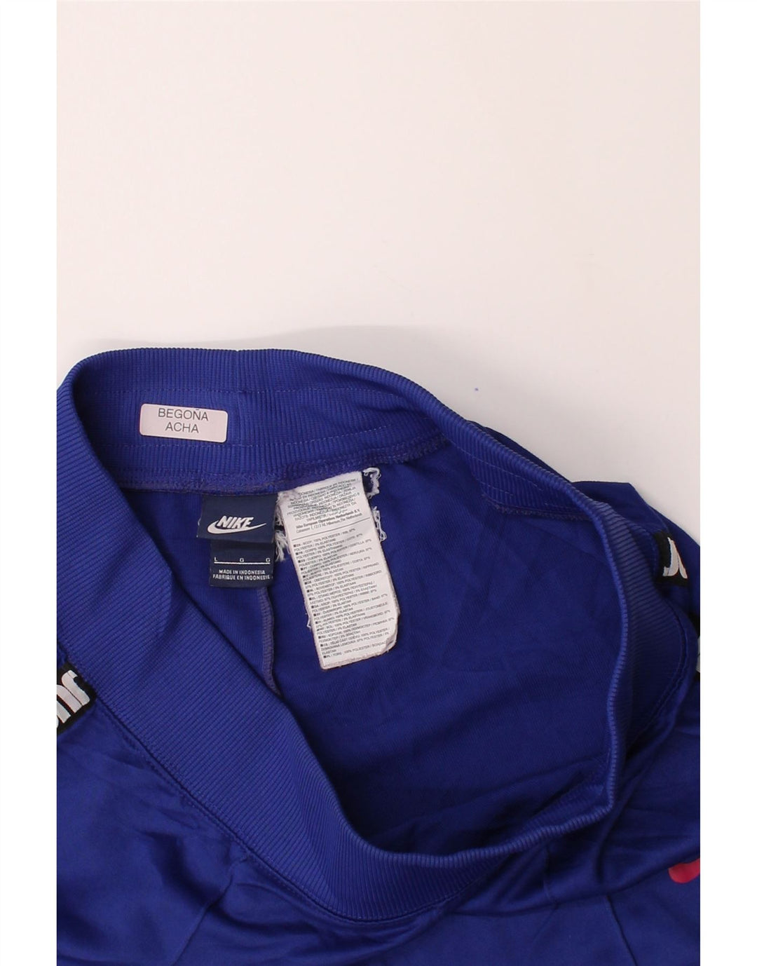NIKE Womens Graphic Tracksuit Trousers Joggers UK 14 Large  Blue Polyester Vintage Nike and Second-Hand Nike from Messina Hembry 