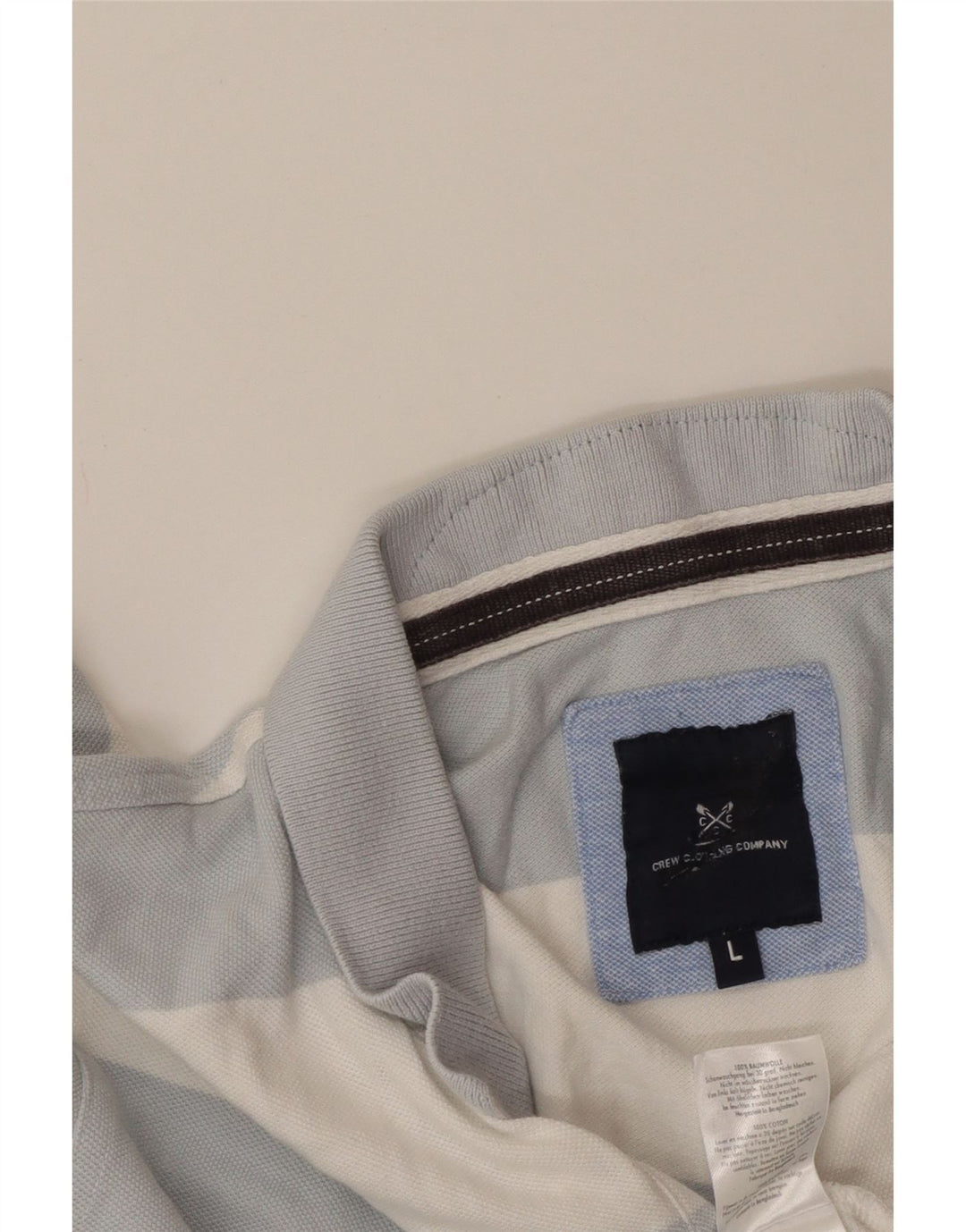 CREW CLOTHING Męska koszulka polo z bawełny w duże niebieskie paski