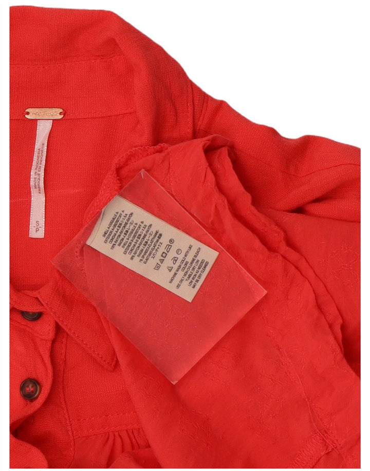 Vintage damska oversize'owa sukienka koszulowa UK 10 Small Red Spandex